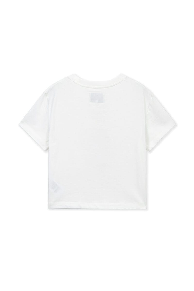 Matinkim LABEL POINT LETTERING CROP TOP IN WHITE