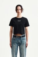 Matinkim LABEL POINT LETTERING CROP TOP IN BLACK