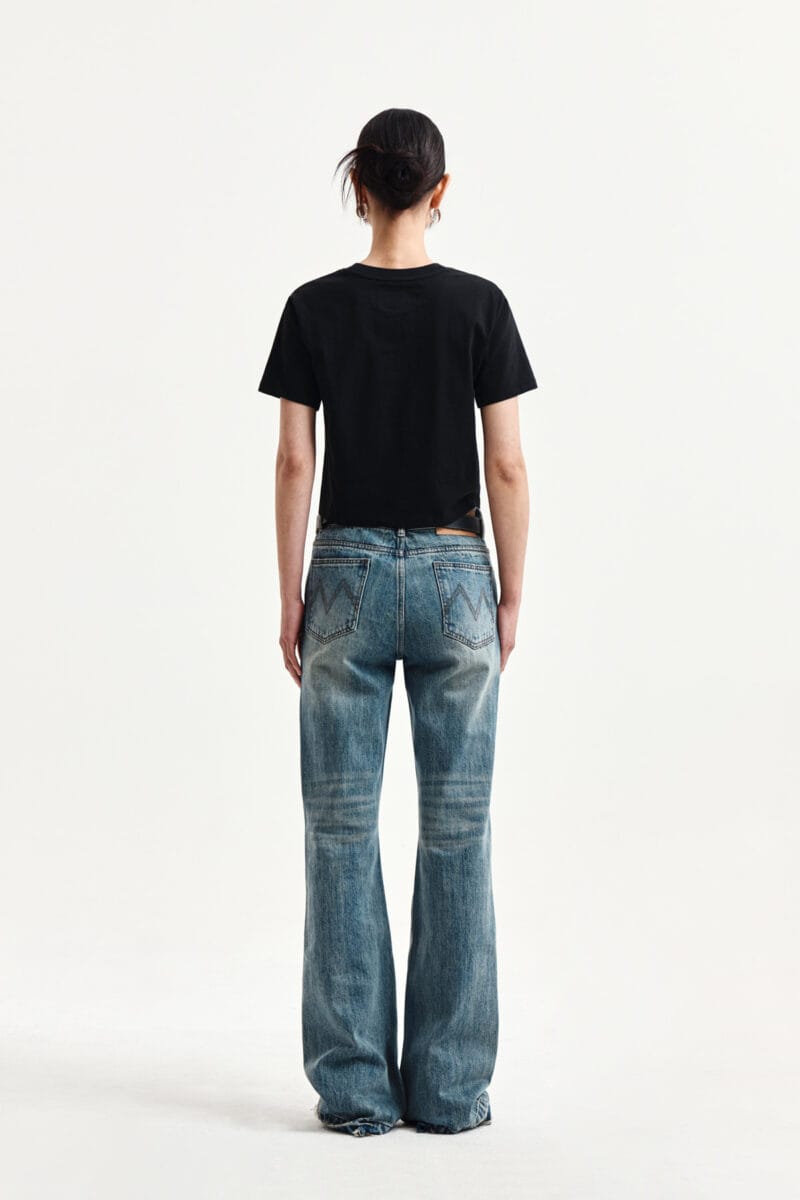 Matinkim LABEL POINT LETTERING CROP TOP IN BLACK