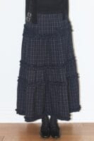 illigo Buckele frill long skirt check - navy