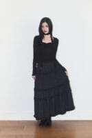 illigo Buckele frill long skirt check - navy