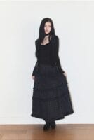 illigo Buckele frill long skirt check - navy