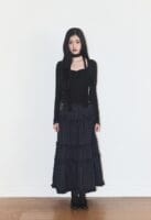 illigo Buckele frill long skirt check - navy