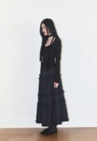 illigo Buckele frill long skirt check - navy