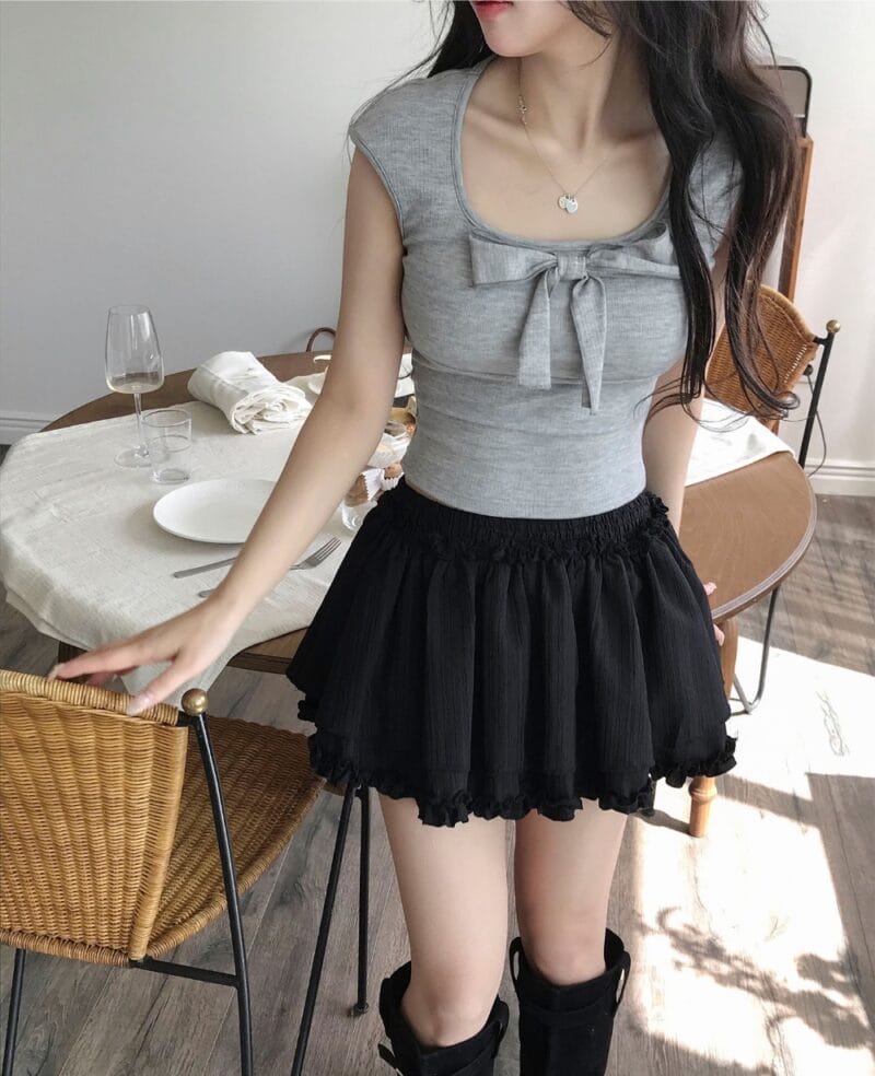 Cloudemotion blit ribbon Top + Cotton if frill sk set