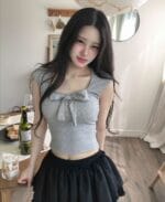 Cloudemotion blit ribbon Top + Cotton if frill sk set