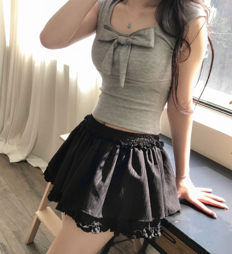 Cloudemotion blit ribbon Top + Cotton if frill sk set