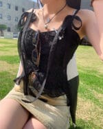 Cloudemotion Coachella frill ribbon BL - Black