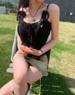 Cloudemotion Coachella frill ribbon BL - Black