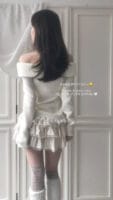 Cloudemotion Valentine eyelet two-piece set ( top + sk )
