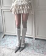 Cloudemotion Valentine eyelet two-piece set ( top + sk )