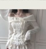Cloudemotion Valentine eyelet two-piece set ( top + sk )