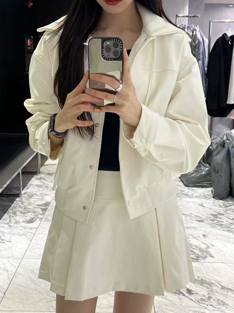 可酷可甜的大翻领夹克外套
