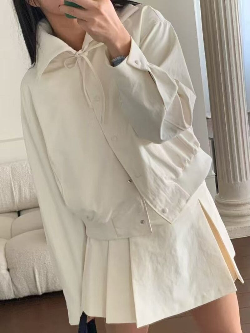可酷可甜的大翻领夹克外套