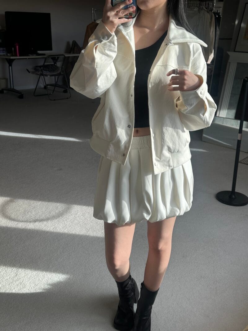 可酷可甜的大翻领夹克外套