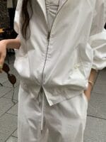 极简风薄款纯白色夹克外套 可当防晒