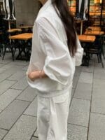 极简风薄款纯白色夹克外套 可当防晒