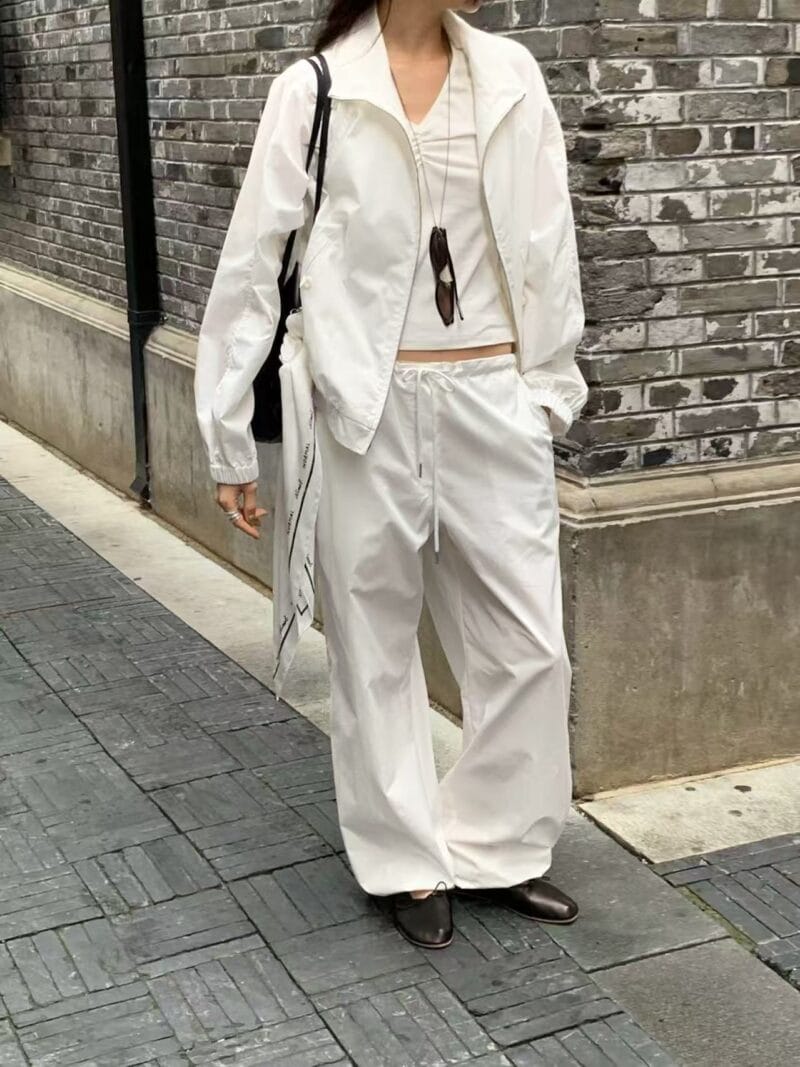 极简风薄款纯白色夹克外套 可当防晒