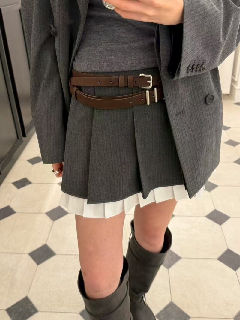 超级miu系的半身裙 西装面料