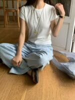 超适合夏天的缝线条纹阔腿裤