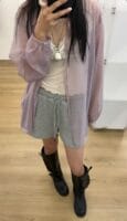 绝美梅子色清透感衬衫 可当防晒