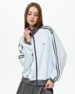 Loose Fit Classic NY Track Top - Sky Blue
