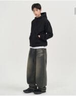 TOFFEE - PINCH DUMBO DENIM PANTS ( SAND INDIGO)