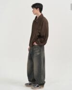 TOFFEE - PINCH DUMBO DENIM PANTS ( SAND INDIGO)