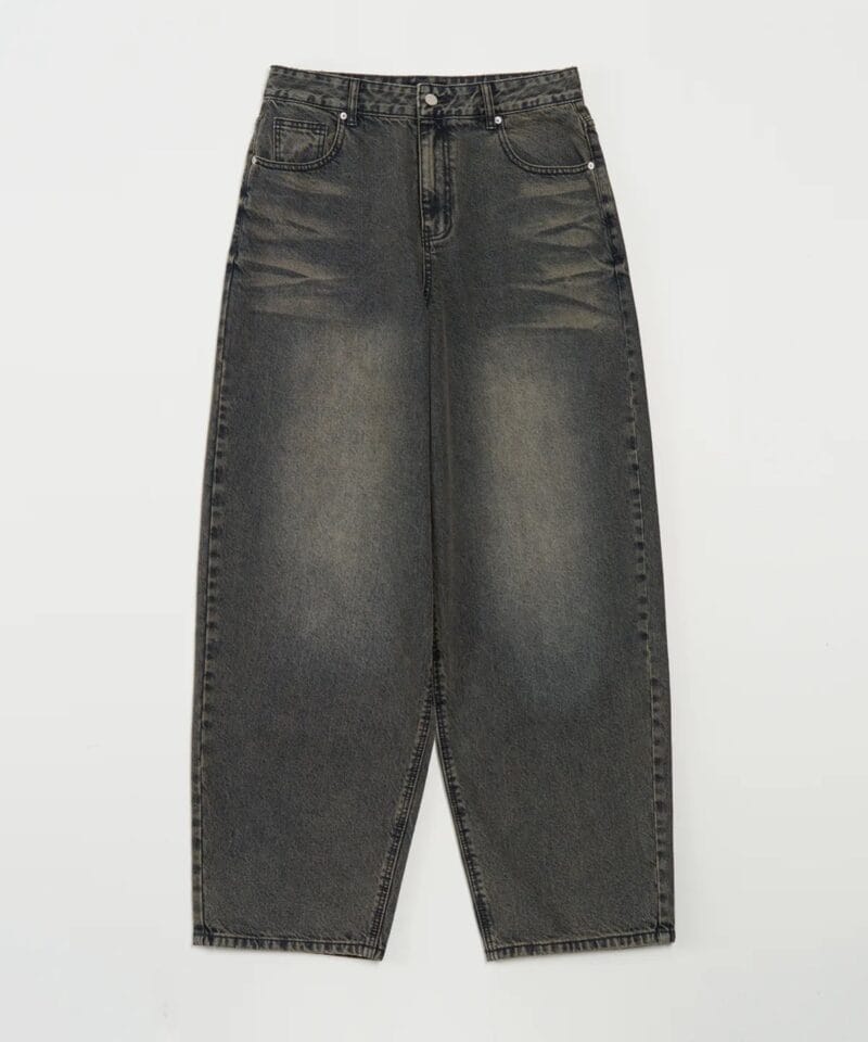 TOFFEE - PINCH DUMBO DENIM PANTS ( SAND INDIGO)