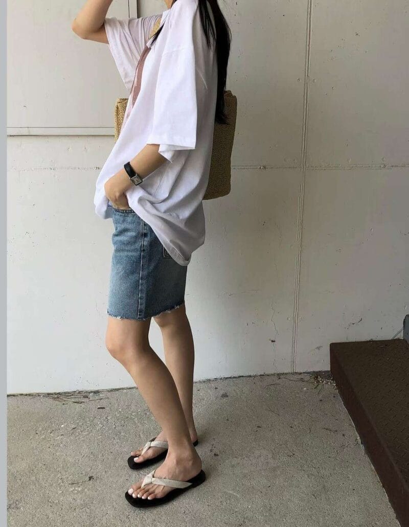 做旧复古毛边短裤 面料很好