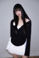 Rose Frantz - Wrap Shirring Hood Long Sleeve [Black]