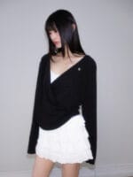 Rose Frantz - Wrap Shirring Hood Long Sleeve [Black]