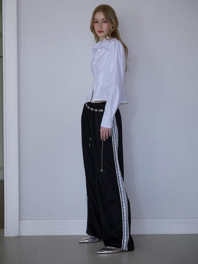 Rose Frantz - Lace Jersey Track Pants [Black]