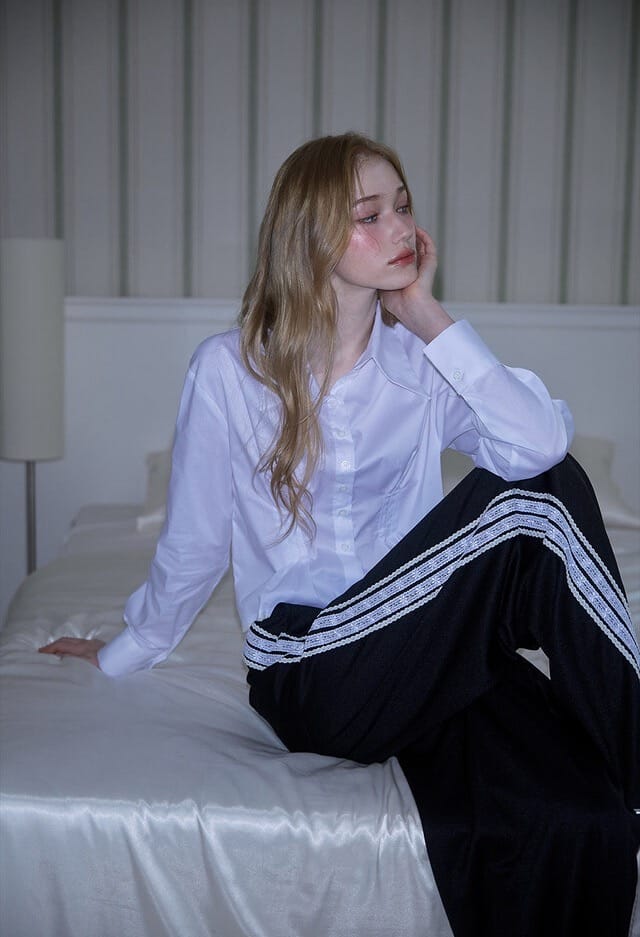 Rose Frantz - Lace Jersey Track Pants [Black]