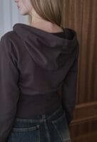 Rose Frantz - Eyelet Point Hood Zip-up [Charcoal]