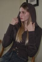 Rose Frantz - Eyelet Point Hood Zip-up [Charcoal]