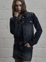 Synerjyn - BRUSH DENIM JACKET DEEP BLUE
