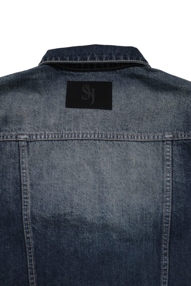 Synerjyn - BRUSH DENIM JACKET DEEP BLUE