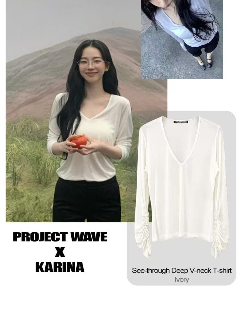 Project Wave - See - through Deep V-neck T-shirt