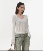 Project Wave - See - through Deep V-neck T-shirt