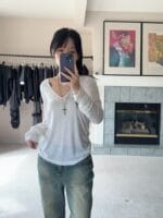 Project Wave - See - through Deep V-neck T-shirt