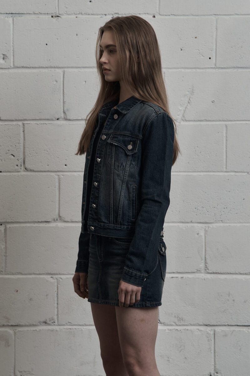 Synerjyn - BRUSH DENIM JACKET DEEP BLUE